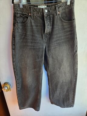 We The Free Washed Black Relaxed Cropped Straight Jeans EUC